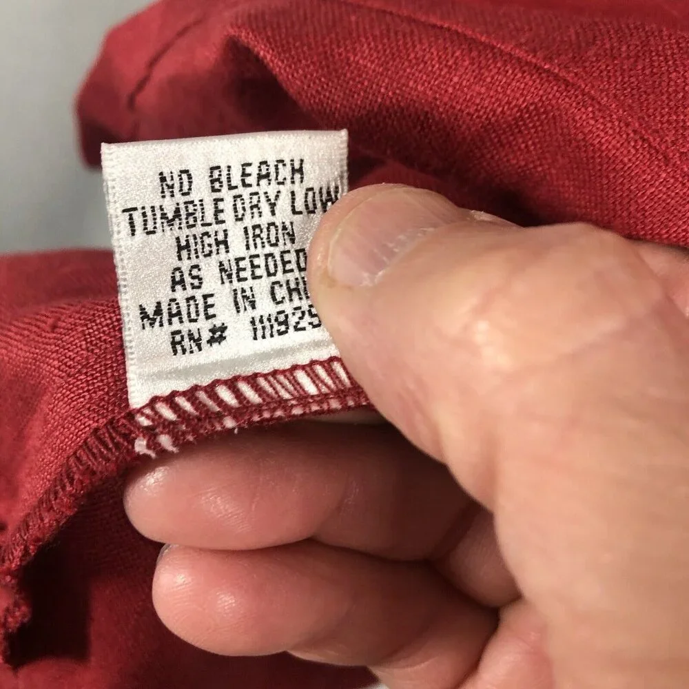 Cottage Clothing Company Top Women Large Red 100% Linen Artsy Airy Lagenlook - Picture 7 of 11